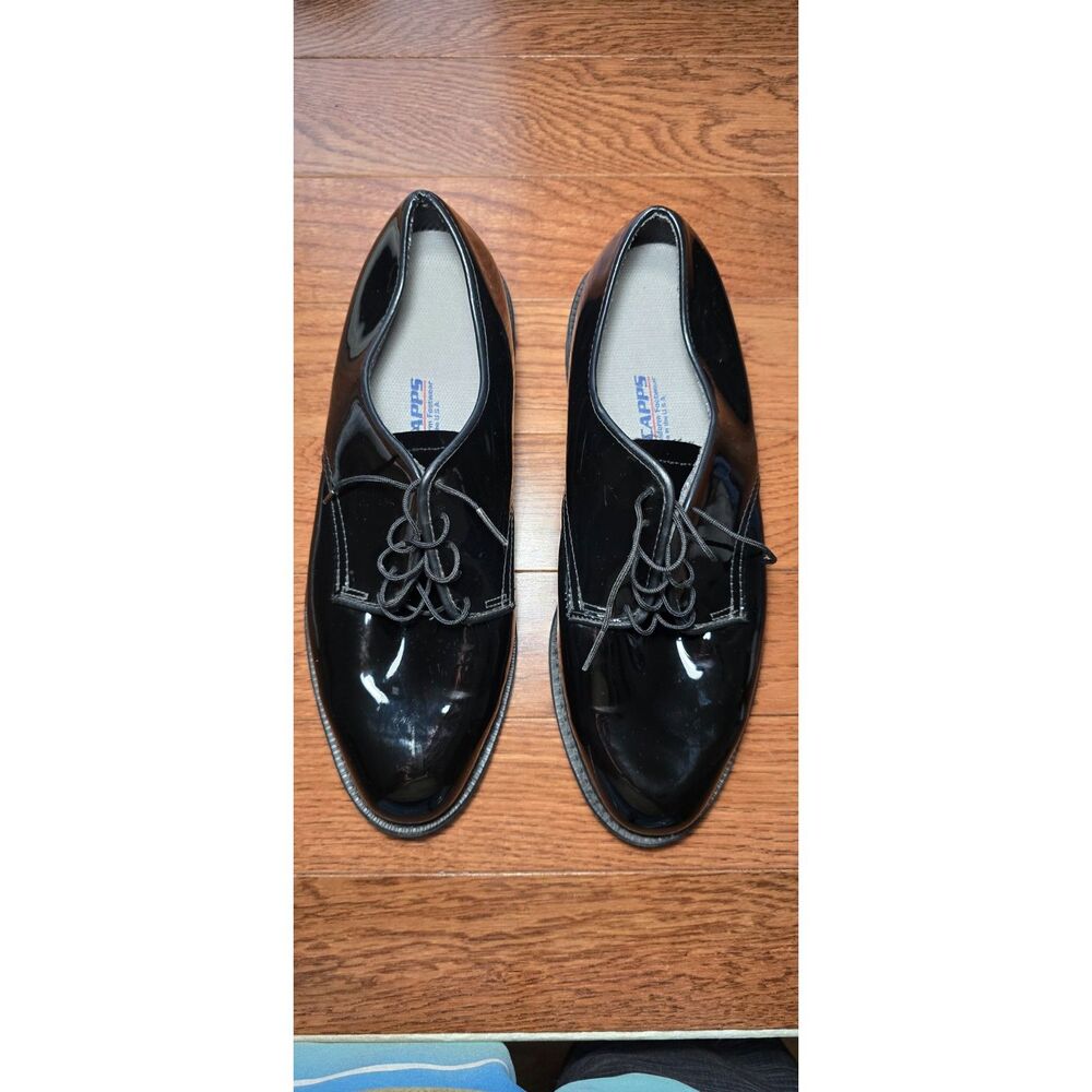 CAPPS 90253 Men’s 10.5D Black High-Gloss Military Uniform Oxfords USA
